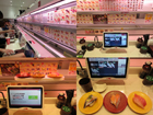 Uobei Sushi (with automated high speed delivery system), Tokyo